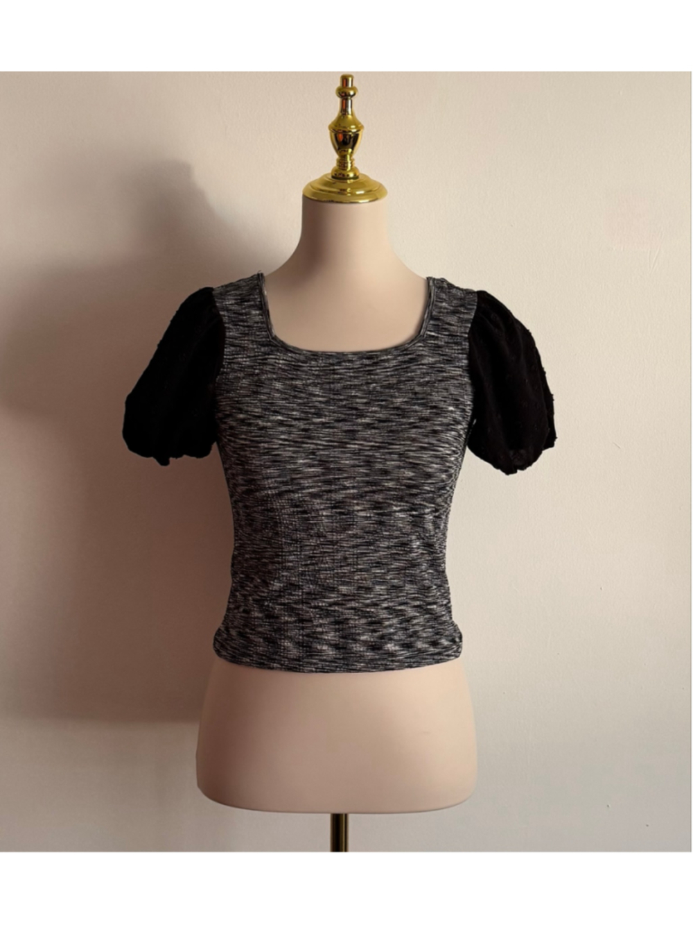 Women's Honey & Sparkle Short Sleeve Tee, Size L, Black and White